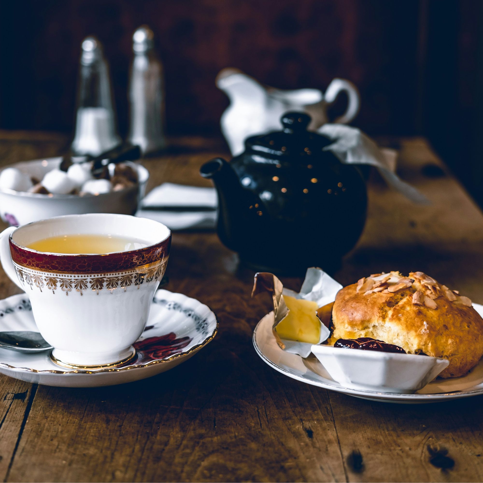 rustic scones and tea